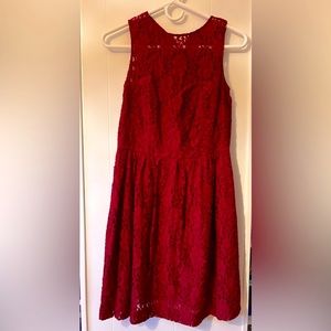 Kensie Sleeveless Red Pleated Minidress Women’s Size 4 EUC